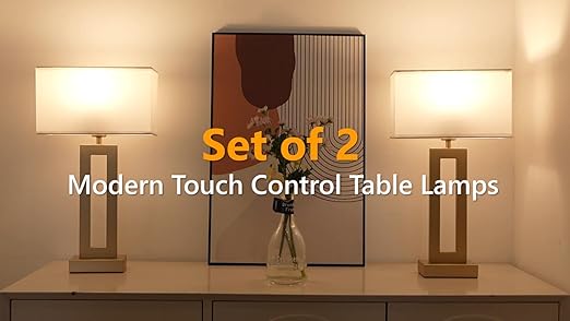 Seealle 3-Way Dimmable Touch Lamps (Set of 2)