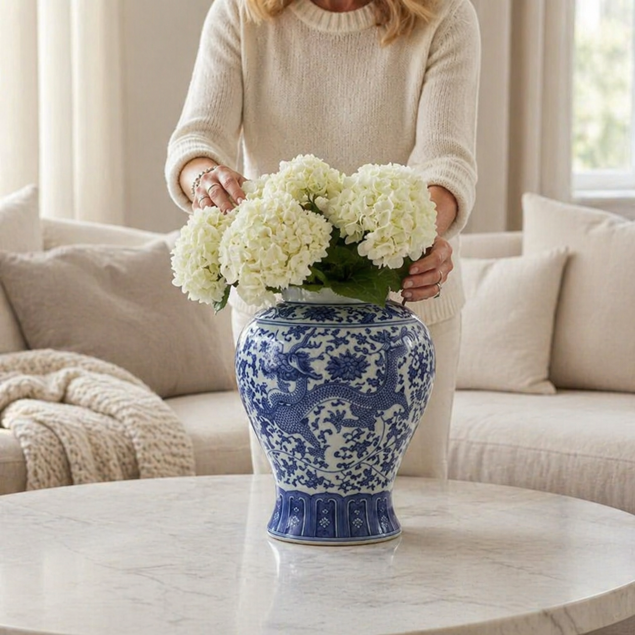 Blue & White Porcelain Ginger Jar