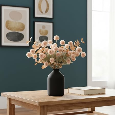 Artificial Mum Flowers with Eucalyptus (10 Stems)