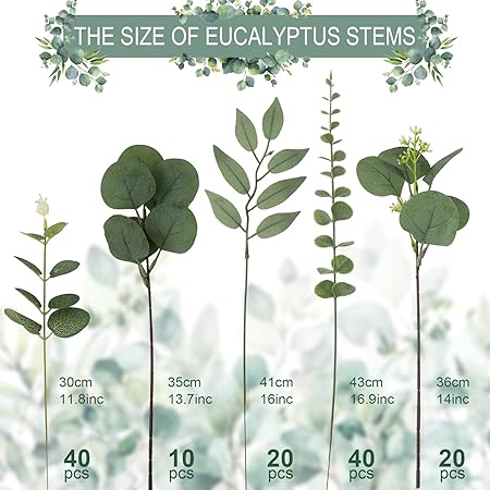 Artificial Eucalyptus Stems (130PCS)