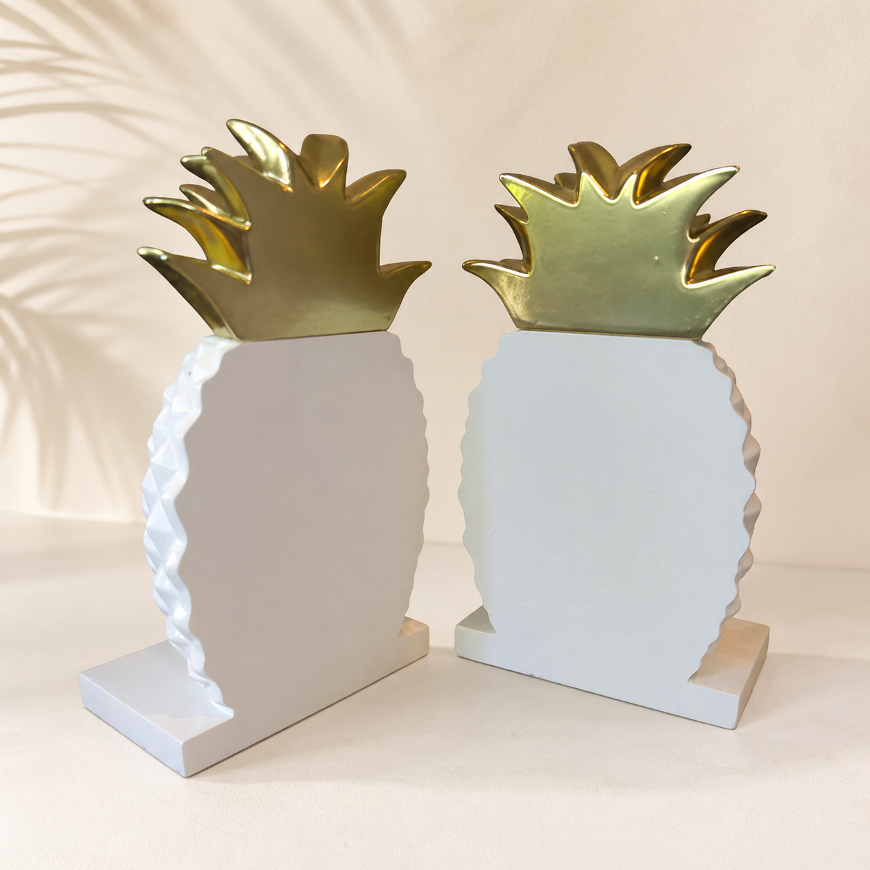 White Gold Pineapple Bookends