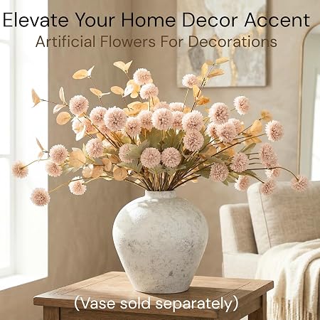Artificial Mum Flowers with Eucalyptus (10 Stems)