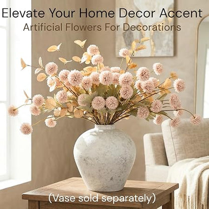 Artificial Mum Flowers with Eucalyptus (10 Stems)