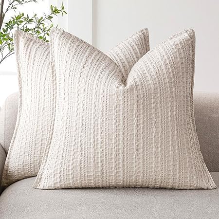 Foindtower Waffle Weave Pillow Covers (Set of 2)