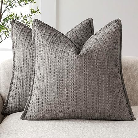 Foindtower Waffle Weave Pillow Covers (Set of 2)