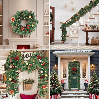 9FT Pre-Lit Christmas Garland