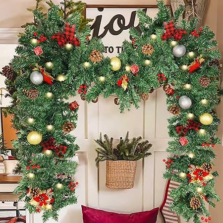 9FT Pre-Lit Christmas Garland
