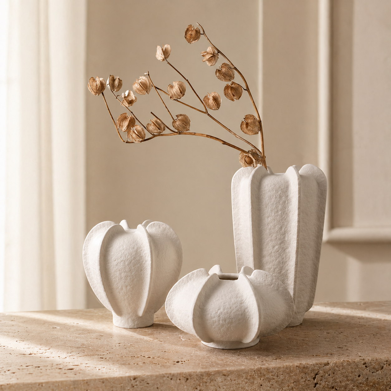 Textured Ceramic Flower Vase