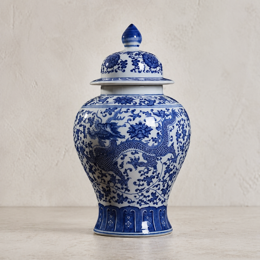 Blue & White Porcelain Ginger Jar