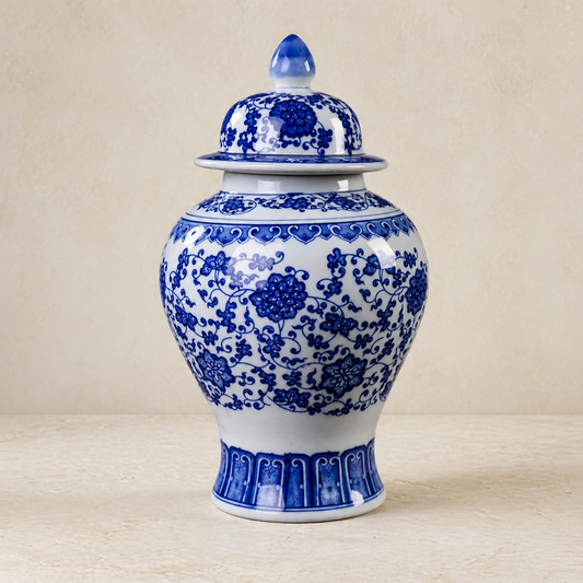 Blue & White Porcelain Ginger Jar