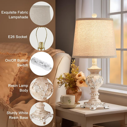 Drawealth Vintage Farmhouse Table Lamps (Set of 2)