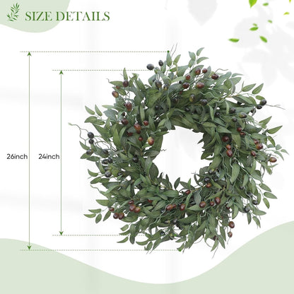 26" Handmade Olive Wreath