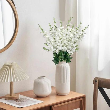 White Artificial Delphinium Stems (8PCS)