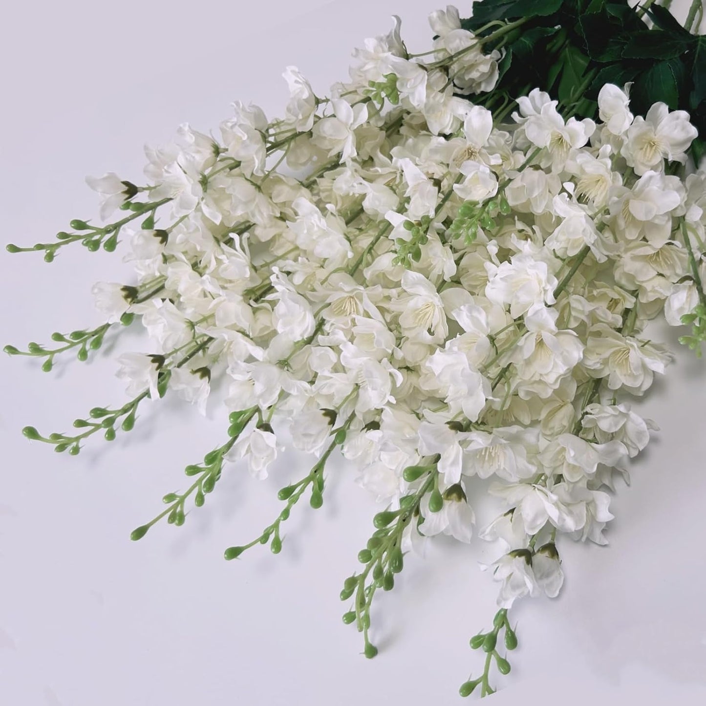 White Artificial Delphinium Stems (8PCS)
