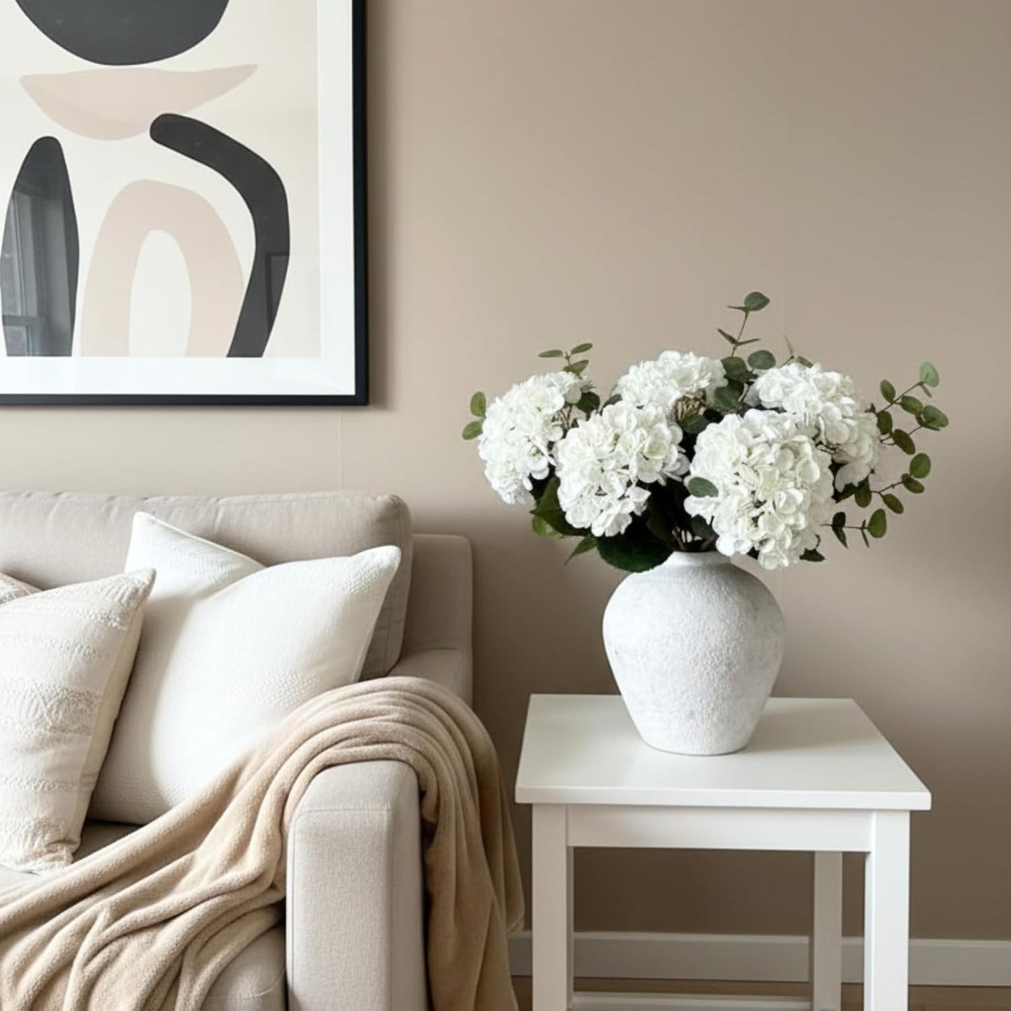 Real Touch Hydrangea & Eucalyptus Arrangement