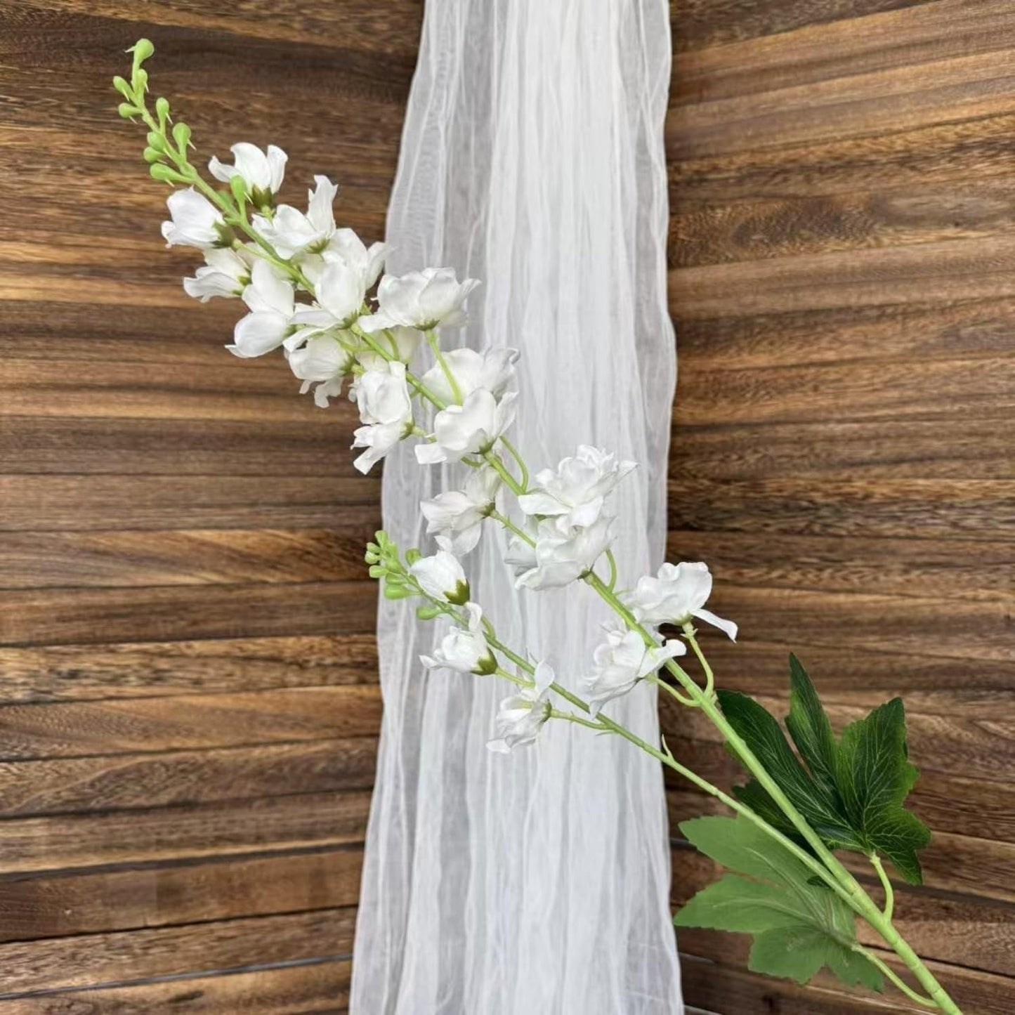 White Artificial Delphinium Stems (8PCS)
