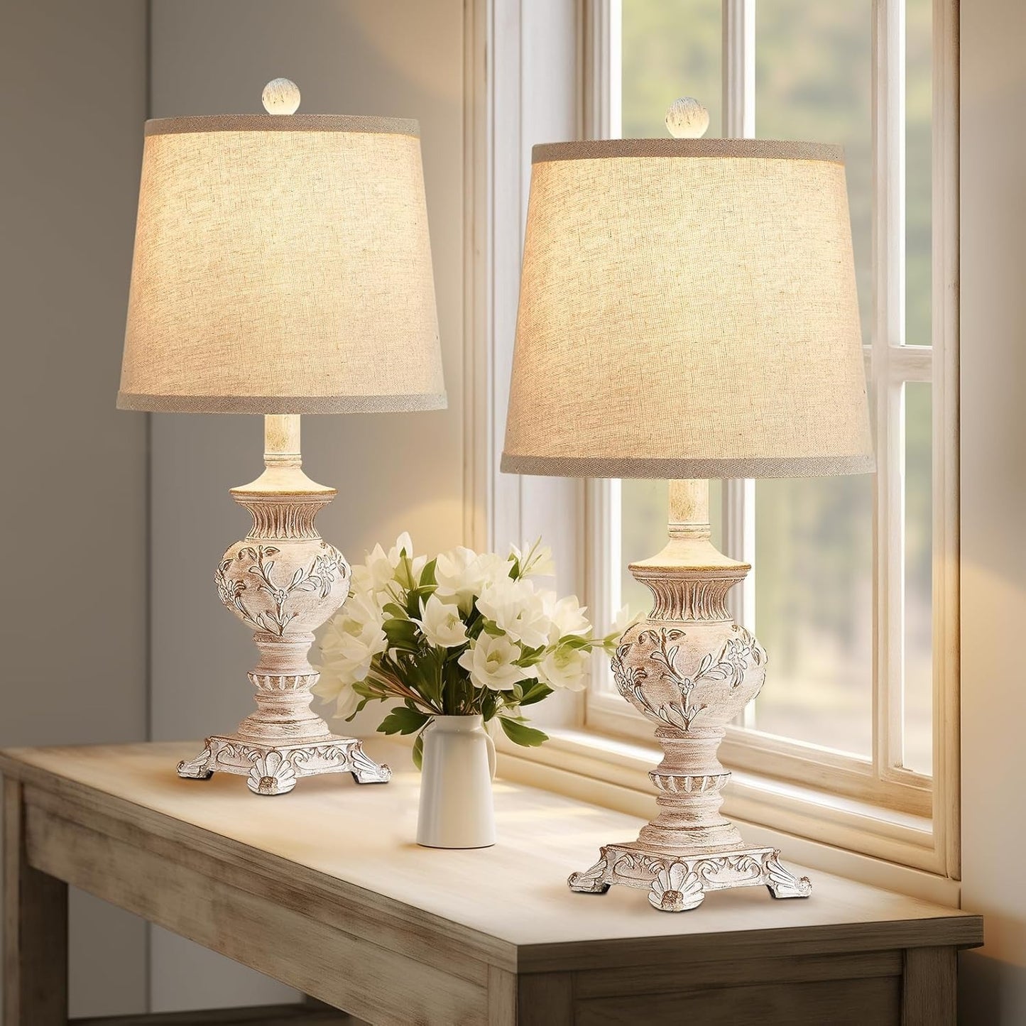 Drawealth Vintage Farmhouse Table Lamps (Set of 2)